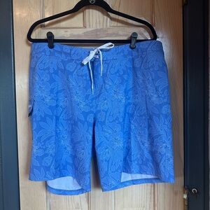 Women's Blue Floral Board Shorts 14